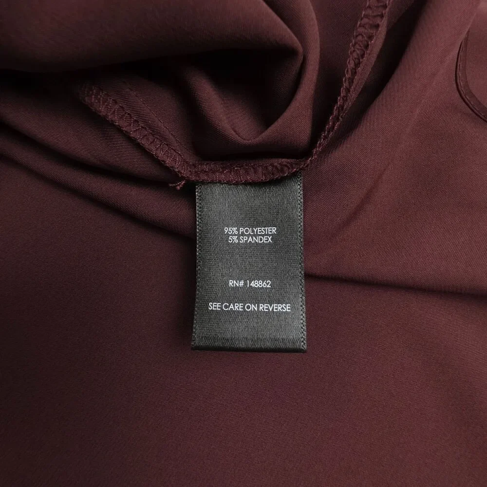 NWT Torrid Madison Satin Button-Up Long Sleeve Shirt Wide Leg Pant Set Burgundy